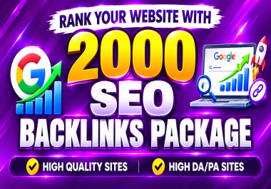 2000 Mixed SEO Backlinks for Website Ranking,  Traffic & Business Growth