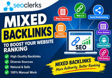I will manually build 100 mixed backlinks for your website SEO