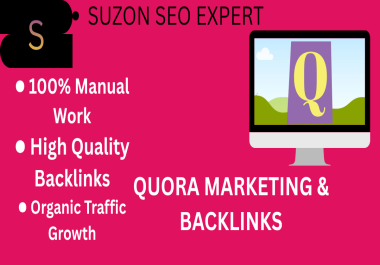 I will create 10 unique Quora answers with your keywords and website links