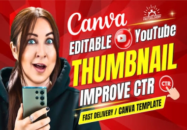 I will design 3 eye catching YouTube thumbnails using Canva