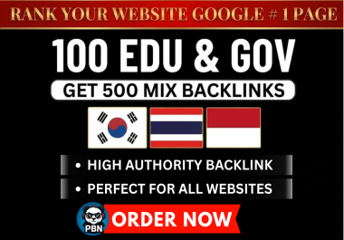 Provide Manual 100 EDU & GOV with 500 high Authority MIX Backlinks For powerful Ranking