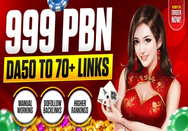 999 PBN DA50 to 70+ CASINO POKER JUDI GAMBLING Backlink