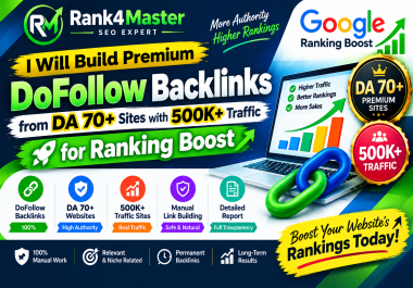 I Will Build 10 Premium DoFollow Backlinks from DA 70+ Sites with 500K+ Traffic for Ranking Boost