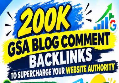 Create Massive 200K GSA blog comment backlinks for your website