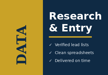 Fast & Accurate Data Entry and Web Research