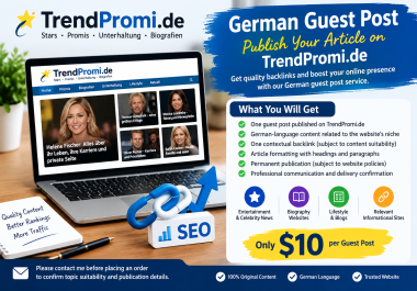 I Will Publish a German Guest Post on My Website TrendPromi. de