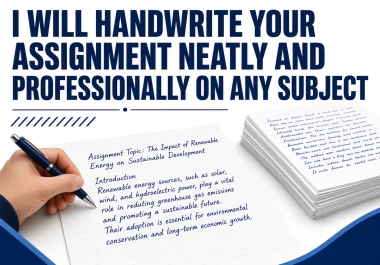 I will handwrite your assignment neatly and professionally on any subject