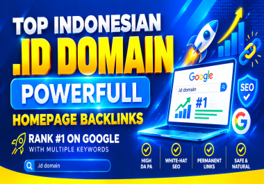 50 Premium Quality. ID Indonesian Homepage Backlink Permanent for SEO Dofollow Quality ID Domain
