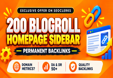 Permanent PBN Sidebar Unique Domain Backlinks from Homepage Sidebar Blogroll Footer Sources