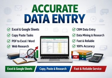 I will do accurate data entry and online research.