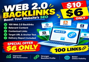 I Will Create 100 Web 2.0 Backlinks for Your Website SEO