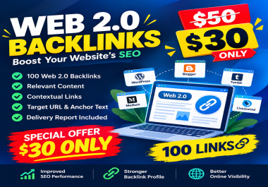 I Will Create 100 Web 2.0 Backlinks for Your Website SEO