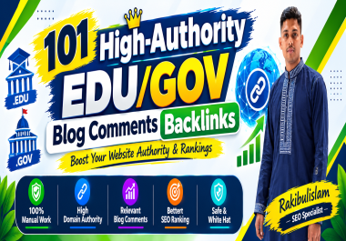 I Will Build 101 High Authority EDU GOV Blog Comment Backlinks