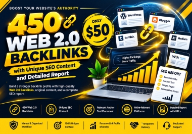 I Will Build 450 Web 2.0 Backlinks with Original Content and SEO Report