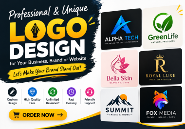 I will design a professional and unique logo design for your business and personal work.