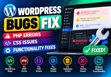 I will fix WordPress bugs,  PHP errors,  and CSS issues