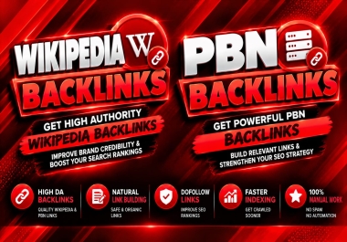 1000 Wiki Backlinks + 1000 PBN Dofollow Backlinks for Off-Page SEO