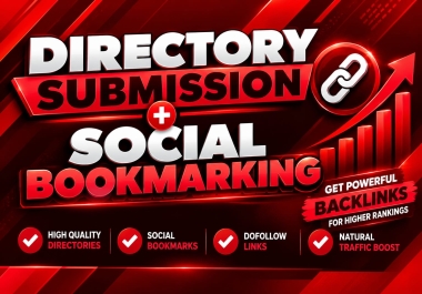 600 Dofollow Backlinks 300 Directory Submission + 300 Social Bookmarking