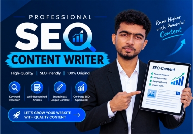I will write Plagiarism free,  SEO-optimized articles and blog posts for your website