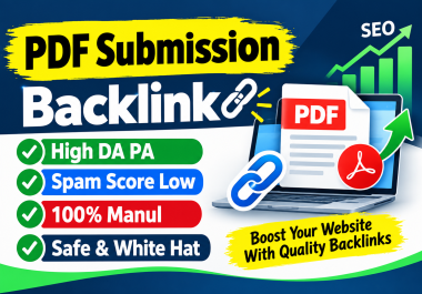 50 Pdf Submission backlink from low spam score permanent backlinks site