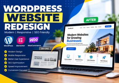 I will redesign your WordPress website with Elementor
