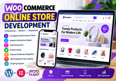 I will build a professional WooCommerce online store with WordPress