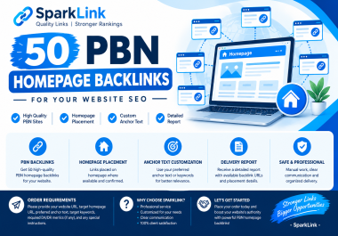 build 50 PBN homepage backlinks for your website SEO