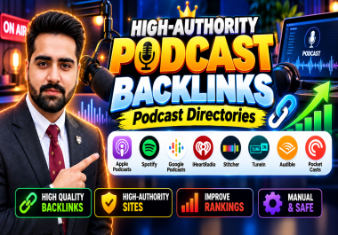 I will create 10 podcast backlinks from high authority directories