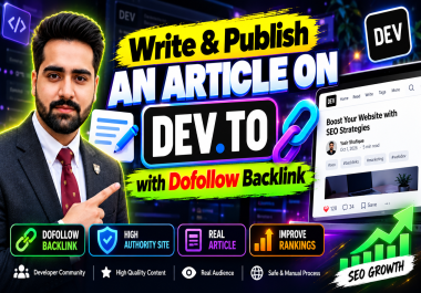 I will Write and Publish an Article on Dev. to with Dofollow Backlink