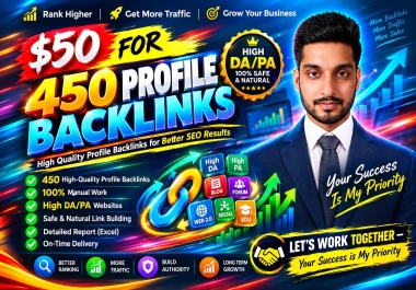 I Will Build 450 Profile Backlinks with Original Content and SEO Report