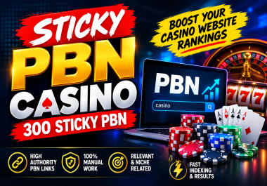 I Will Build 300 Sticky Casino PBN Backlinks with Fast Indexing SEO Service