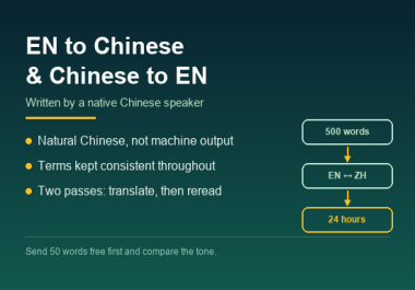 I will translate English to Chinese or Chinese to English,  500 words
