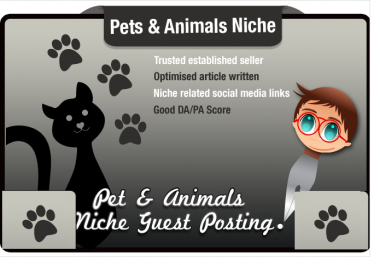 write and Guest Post an SEO Optimised Article in the Pets Niche PA41 DA32