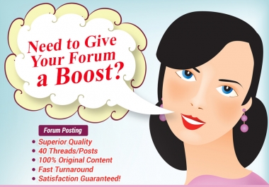 I Will Write 40 High-Quality Forum Posts on Your Forum