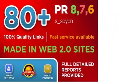 I will create 80 Real High Pr BACKLINKS,  Dofollow PR8,  PR9,  Authority,  Anchor,  Seo