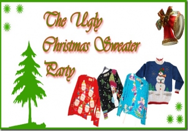 Draw cute couple or single cartoon in ugly Christmas sweater