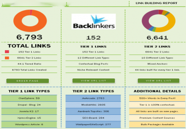 build over 5000 tiered contextual SEO blog posts