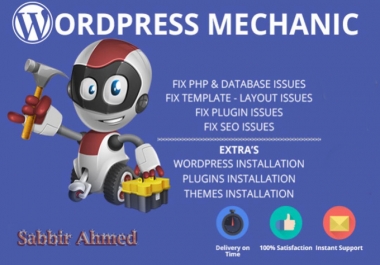Fix wordpress issues,  wordpress errors Problems in 24 hours