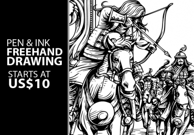 Drawing in pen & ink