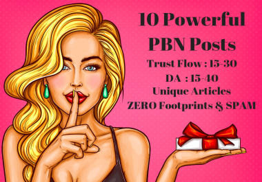 Create 10 High Domain Authority PBN Backlinks upto DA 40