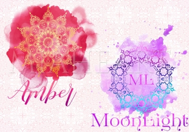 design mandala logo with watercolor