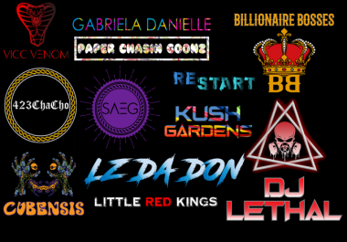 make dj, artist, band logo with vector file n social media kit