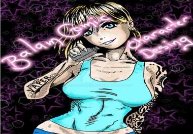 Character design. You will receive your inked characters in high quality.